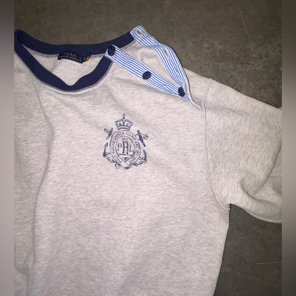Polo by Ralph Lauren Gray and Blue Crew Neck Sweater - Picture 12 of 16